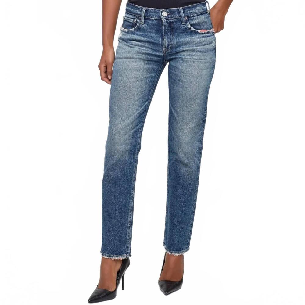 NEW MOUSSY ensley slim fit straight leg jeans in denim wash